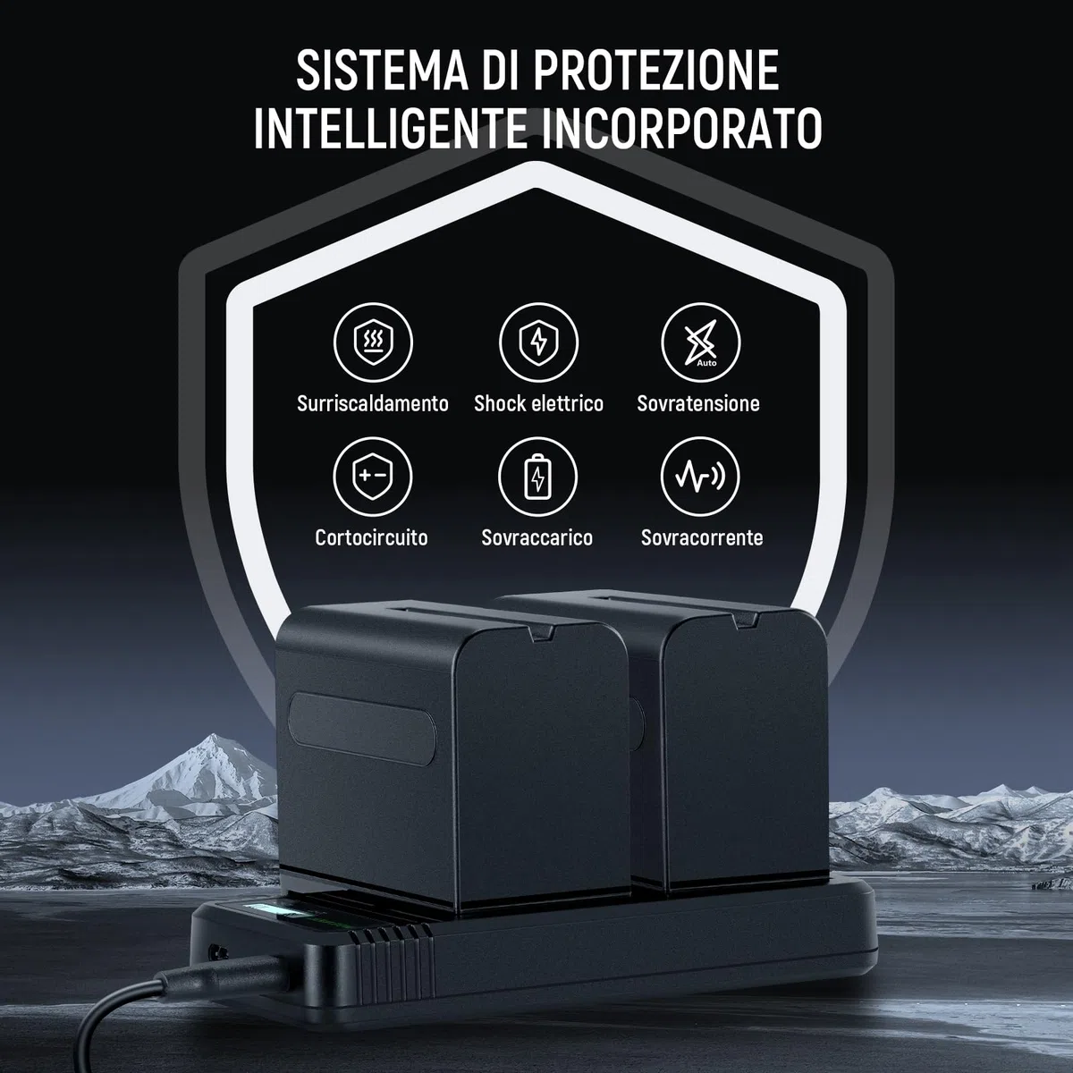 NEEWER NP-F970 Batterie di Ricambio 7800mAh, 2Pz, Caricatore Rapido con LCD e 2 USB C per Sony FX3/FX30/A7, per Canon R5, per Nikon Z8, Handycam, Luce LED, Monitor e Slider Motorizzato NEEWER